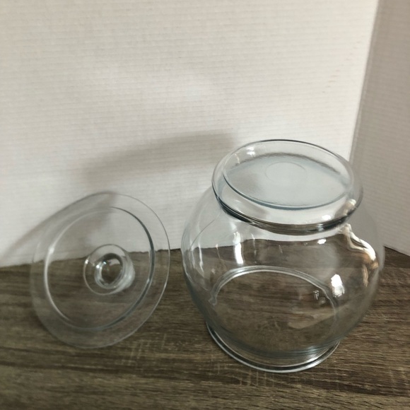 Vtg Clear Glass Cookie Jar with Lid - Picture 3 of 11